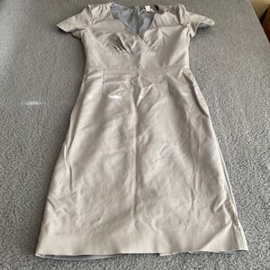 Banana Republic Dress Ivory‎ Women's 2 Womens Stretch V Neck Zipper